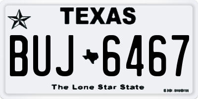 TX license plate BUJ6467