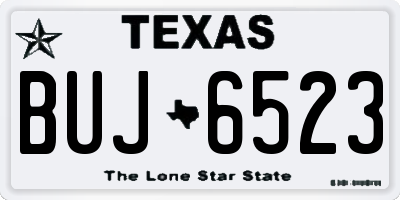 TX license plate BUJ6523