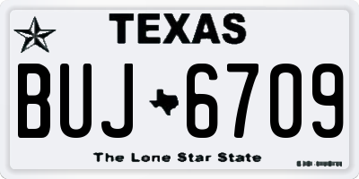 TX license plate BUJ6709