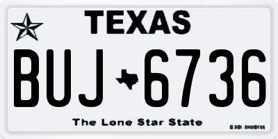 TX license plate BUJ6736
