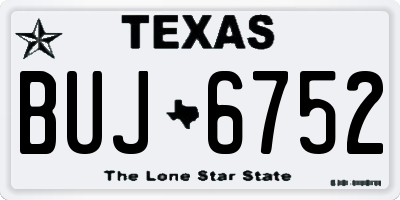 TX license plate BUJ6752