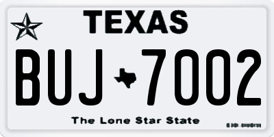 TX license plate BUJ7002