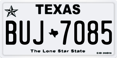 TX license plate BUJ7085