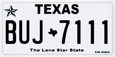 TX license plate BUJ7111