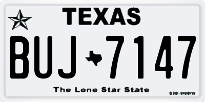 TX license plate BUJ7147
