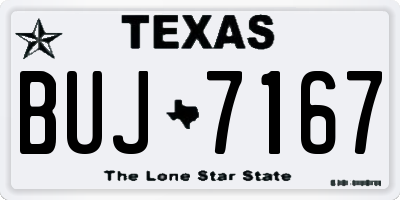 TX license plate BUJ7167