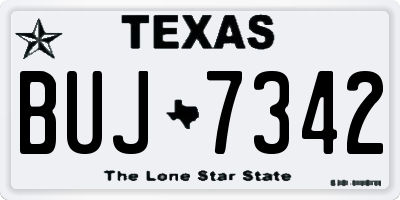 TX license plate BUJ7342
