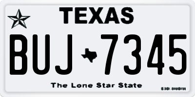 TX license plate BUJ7345