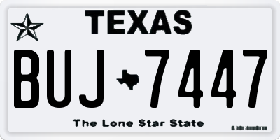 TX license plate BUJ7447