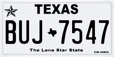 TX license plate BUJ7547