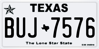TX license plate BUJ7576