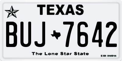 TX license plate BUJ7642