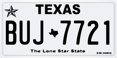 TX license plate BUJ7721