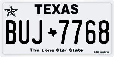 TX license plate BUJ7768