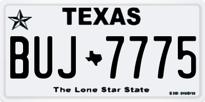 TX license plate BUJ7775