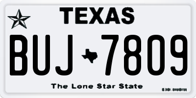TX license plate BUJ7809