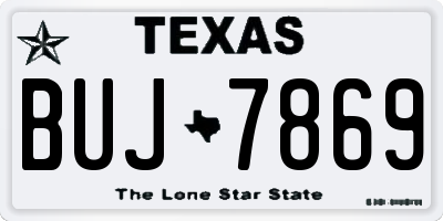 TX license plate BUJ7869