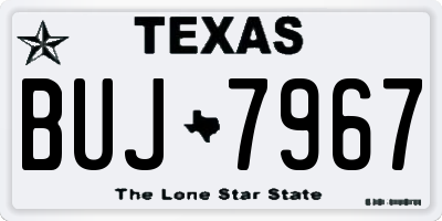 TX license plate BUJ7967