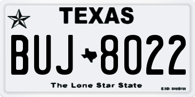 TX license plate BUJ8022