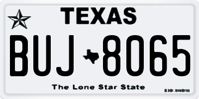 TX license plate BUJ8065