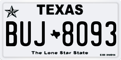 TX license plate BUJ8093