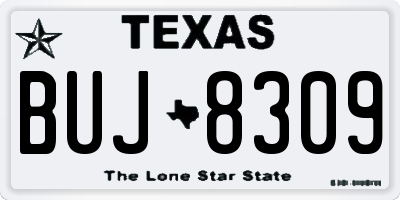 TX license plate BUJ8309