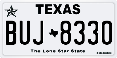 TX license plate BUJ8330