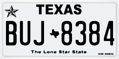TX license plate BUJ8384