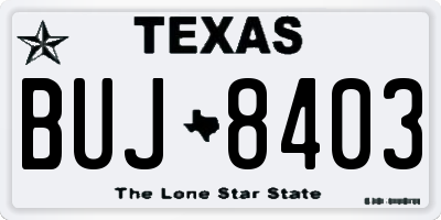 TX license plate BUJ8403