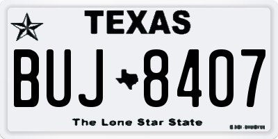 TX license plate BUJ8407