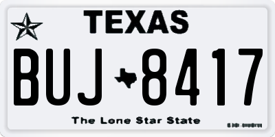 TX license plate BUJ8417