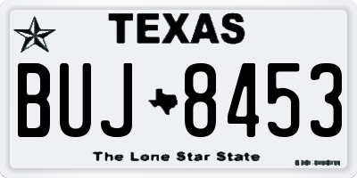 TX license plate BUJ8453