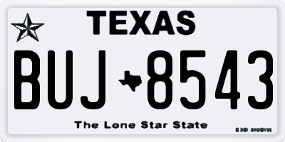 TX license plate BUJ8543