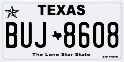 TX license plate BUJ8608