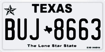 TX license plate BUJ8663
