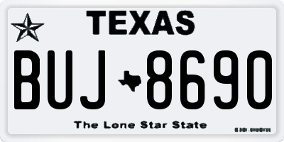 TX license plate BUJ8690