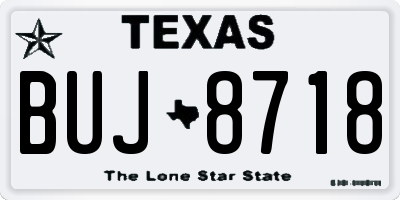TX license plate BUJ8718