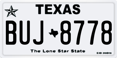 TX license plate BUJ8778