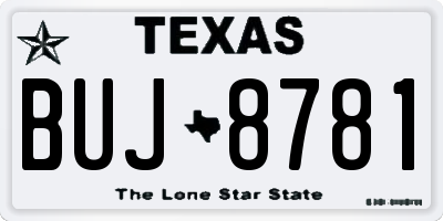 TX license plate BUJ8781
