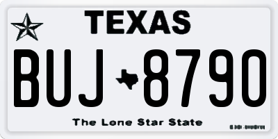 TX license plate BUJ8790
