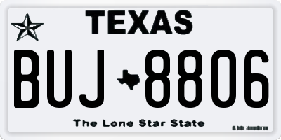 TX license plate BUJ8806