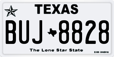 TX license plate BUJ8828