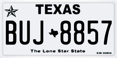 TX license plate BUJ8857