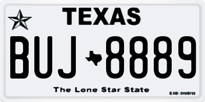TX license plate BUJ8889