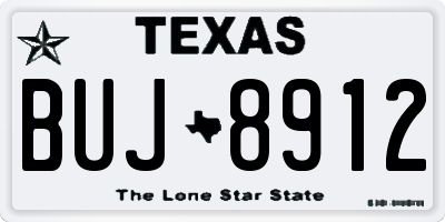 TX license plate BUJ8912