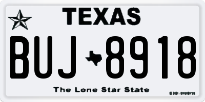 TX license plate BUJ8918