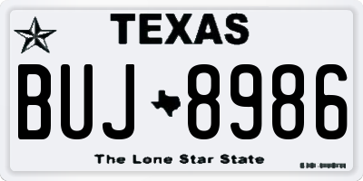 TX license plate BUJ8986