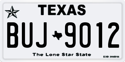 TX license plate BUJ9012