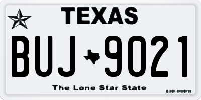 TX license plate BUJ9021