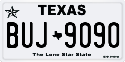 TX license plate BUJ9090